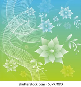 Abstract flowers. Lily. Vector illustration.