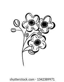 Abstract flowers line 