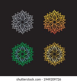 Abstract flowers logo template, elegant and colorful flourish logo design, vector 
