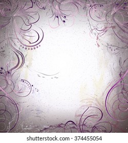 abstract flowers  in luxury style on a gray magic background