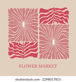 Abstract flowers for matisse inspired poster, print, card, invitation, banner, sublimation, etc. EPS 10