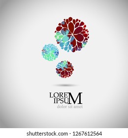 Abstract flowers multicolored logo. Vector