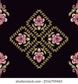 Abstrato flores multicoloridas, sobre um fundo preto, luxuoso