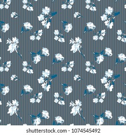 abstract flowers on black background on dark background on stripes