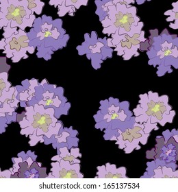 abstract flowers on a black background