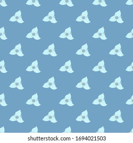 Abstract flowers on a blue background. Geometric pattern is simple for textiles, fabric, background, Wallpaper, packaging paper.