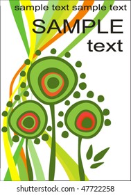 Abstract flowers on the colour background