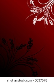 Abstract Flowers on Gradient Background Vector Illustration