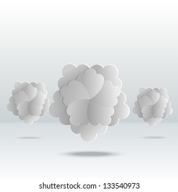 Abstract flowers on a gray background