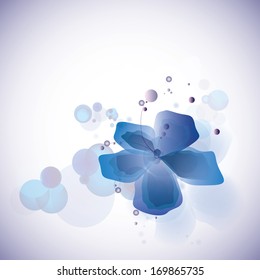 abstract flowers on the grey background. vector illustration.