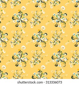 abstract flowers on a light background seamless pattern vector illustration