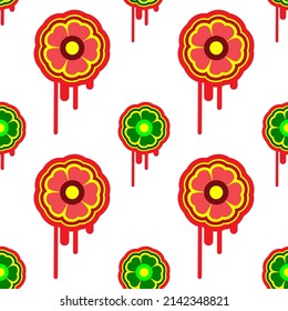 Flores abstractas sobre fondo blanco, patrón sin soldadura, textura para el diseño de tejidos, papel pintado y baldosas, ilustración vectorial