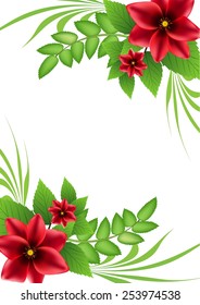 Abstract flowers on a white background.