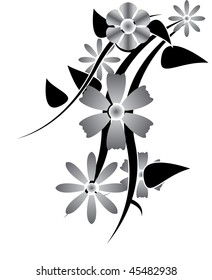 Abstract flowers on white background