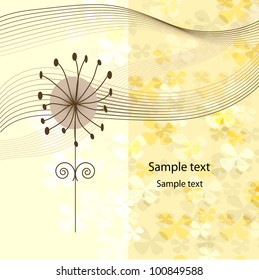 abstract flowers on a yellow background