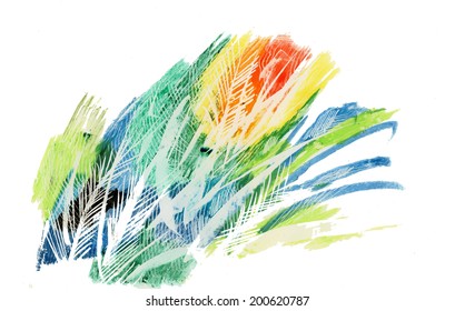Abstract flowers painting vector