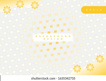 Abstract flowers pattern for design. Designs for banner template. Stylized flowers and gradient shapes with sweet gradient gold background.