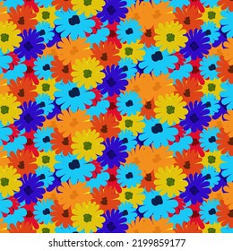 Abstract flowers pattern. Factory textiles.