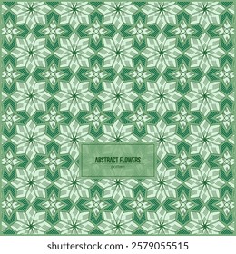 abstract flowers pattern with gradient green color and unique line art