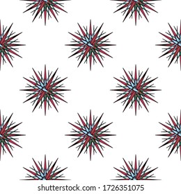 Abstract flowers pattern. Multi-colored flowers on a white background. For textiles, packaging design, web, vector illustration