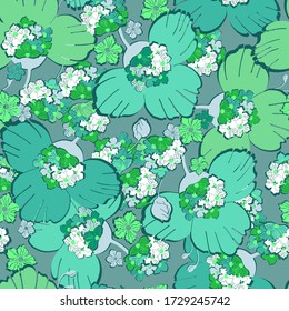 Abstract flowers pattern. Vector, seamless picture, easy to change color. This pattern is suitable for fabrics, t-shirts, gift wrapping, postcards and other printing surfaces.