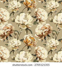 Imagen digital de Vector de ilustración aleatoria abstracta de flores para impresión textil
