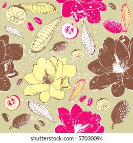 Abstract flowers seamless background