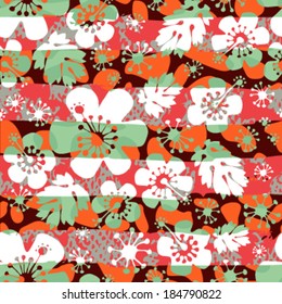 Abstract Flowers Seamless Background Pattern
