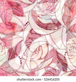 Abstract flowers seamless background. Roses pattern. Flowers wallpaper for phones, web, cards