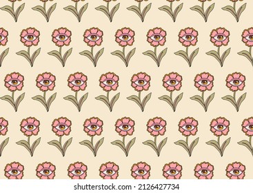 Abstract Flowers Seamless Hippie Pattern Stock Vector (Royalty Free ...