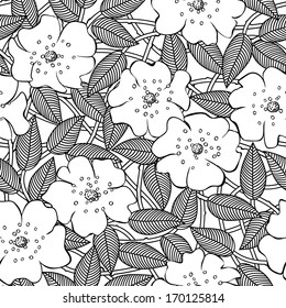 abstract flowers seamless pattern