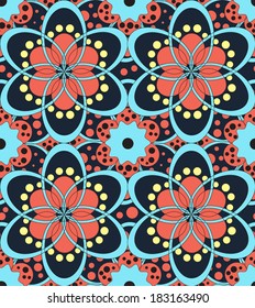 Abstract Flowers Seamless Pattern