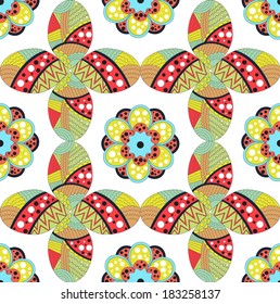 Abstract Flowers Seamless Pattern