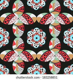 Abstract Flowers Seamless Pattern