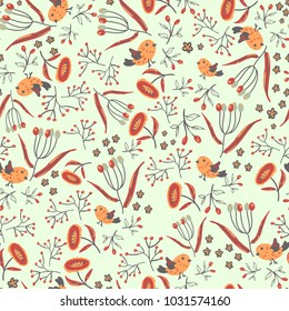 Abstract flowers seamless pattern. Colorful vector background for wrapping pages and textiles