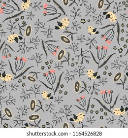 Abstract flowers seamless pattern. Colorful vector background for wrapping pages and textiles