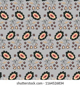 Abstract flowers seamless pattern. Colorful vector background for wrapping pages and textiles