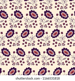 Abstract flowers seamless pattern. Colorful vector background for wrapping pages and textiles