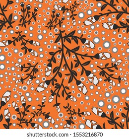 Abstract flowers seamless pattern. Colorful vector background