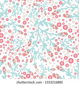 Abstract flowers seamless pattern. Colorful vector background