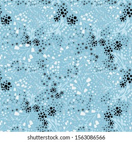 Abstract flowers seamless pattern. Colorful vector background