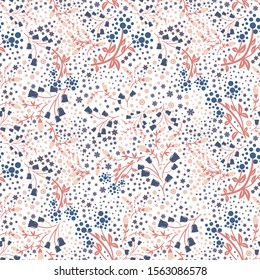 Abstract flowers seamless pattern. Colorful vector background