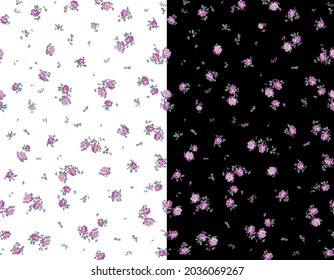 Abstract flowers seamless pattern. Colorful botanical background.  Fashion floral set.  Vector illustration.