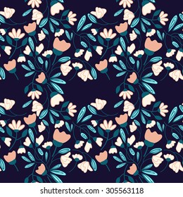 Abstract flowers seamless pattern. Colorful vector background