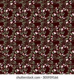 Abstract flowers seamless pattern. Colorful vector background.