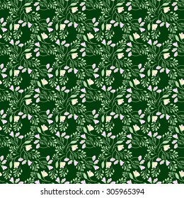 Abstract flowers seamless pattern. Colorful vector background.