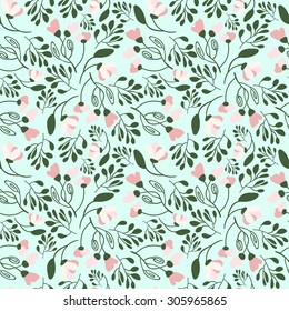Abstract flowers seamless pattern. Colorful vector background.