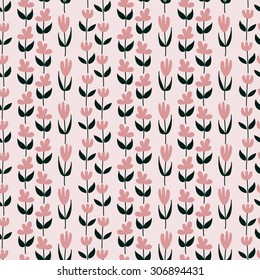 Abstract flowers seamless pattern. Colorful vector background.