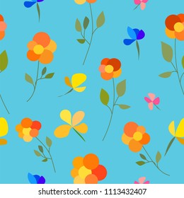 abstract flowers seamless pattern. could be used for textile prints