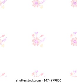 Abstract flowers seamless pattern for fabric design. Vector repeat illustrations. Romantic  twig and flora seamless pattern.Botanical wallpaper. Element decorative floral.